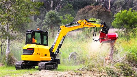 mini excavator with mulcher|mulchers for small excavators.